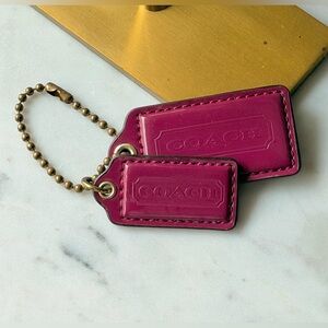Coach Fuchsia Patent Leather Keychain Set